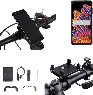 Produktbild von K-S-Trade Handyhalterung für das Fahrrad kompatibel mit Samsung Galaxy XCover Pro Halter Lenkstange Fahrradhalterung Motorrad Bike Mount Befestigung