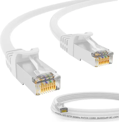 Produktbild von hb-digital 5m Patchkabel CAT.7 RJ45 S/FTP PiMF LSZH AWG 26 halogenfrei weiß
