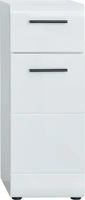 Image de trendteam Commode de salle de bains Skin/Gloss/Line BlancReproduction/Blanc Brillant Tiefzieh 30 x 79 x 31 cm