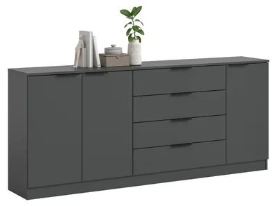 Image de Kopenhagen buffet 4 tiroirs, 3 portes anthracite.