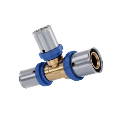Produktbild von Pipelife T-Stück PEX 20x20x20mm Radopress | Pressfitting Messing Klemmverbindung