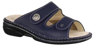 Produktbild von Finn Comfort Zeno Pantolette Damen, Leder,/Stretch, Blau, bequeme Pantolette - Marken Finn Comfort, Blau, leder (nube/stretchcamo)