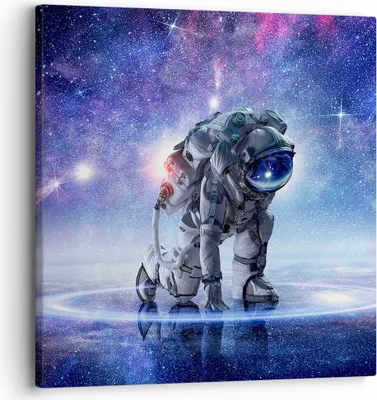 Produktbild von Bild auf Leinwand - Leinwandbild - Kosmonaut Weltraum - 30x30cm - Wand Bild - Wanddeko - Wandbilder - Leinwanddruck - Bilder - Kunstdruck - Wanddekoration - Leinwand bilder - Wandkunst - AC30x30-3985
