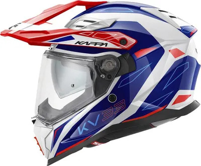 Image de KAPPA Casque KV33 Enduro Offroad avec visière Blanc/Rouge/Bleu Taille 60 L ECE22R06