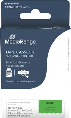 Productafbeelding van MediaRange MRBTZ751 MediaRange Schriftbandka. Brother TZ-751/TZe-751 24mm 8m sw