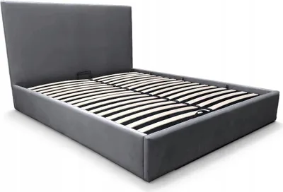 Zdjęcie produktu dla Łóżko tapic. z pojemnikiem i stelażem LT101 Velio 160x200x115 ciemny szary