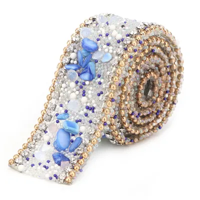 Produktbild von 2.5cm DIY Diamond Mesh Wrap Roll Crystal Rhinestones Kette Trim Ribbon Dekoration (#06)