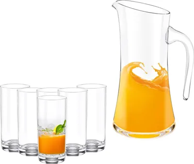 Produktbild von Zestaw szklanek i karafek Wilmax, 6 szklanek i 1 karafka, WL-888313/1C-888024/A6