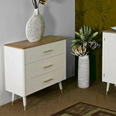 Produktbild von Dmora Kommode Boissano 78x37x80h cm Weiß 3 Schubladen