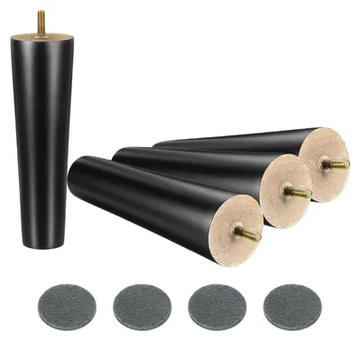 Immagine prodotto di Omgoods - 4 piedini in legno per mobili, 20 cm, neri