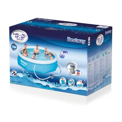 Produktbild von Bestway® Fast Set™ Aufstellpool-Set mit Filterpumpe Ø 305 x 76 cm, blau, rund