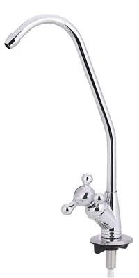 Image de Robinet de cuisine à osmose inverse, diamètre 6,35 mm, en alliage de zinc, pivotant à 360°, finition argentée