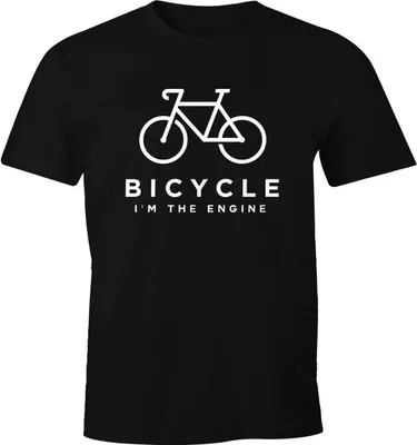 Produktbild von Herren T-Shirt Fahrrad Sprüche Bicycle I'm the Engine Bike Rad Fun-Shirt Spruch lustig Moonworks® schwarz L
