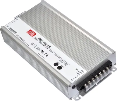 Produktbild von MEANWELL HEP-600-12, AC-DC-Schaltnetzteil, geschlossen, 480W 12V 40A