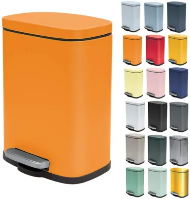 Productafbeelding van Spirella Vuilnisemmer Venetië - oranje - 5 liter - metaal - 21 x 30 cm