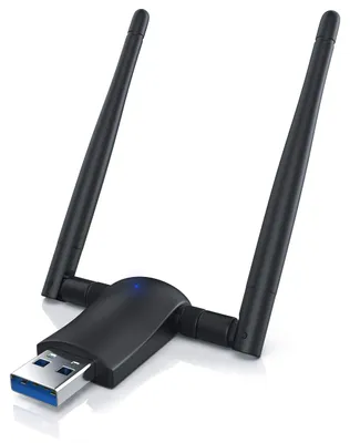 Produktbild von CSL - WLAN Stick 1200Mbit/s WiFi Dual Band Adapter 5GHz + 2.4GHz Dual Band 1200 Mbit/s USB 3.0 WiFi Dongle 1200mbps mit 2 x 5 dBi Antenne für PC Desktop, Laptop Windows 7 8 8.1 10 11