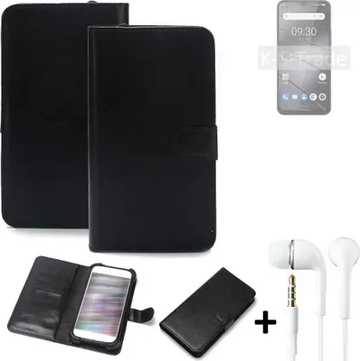 Produktbild von K-S-Trade Wallet Case Handyhülle kompatibel mit Gigaset GS5 Lite Schutzhülle Flip cover Flipstyle Tasche Hülle Flipcover Slim Bumper schwarz + in