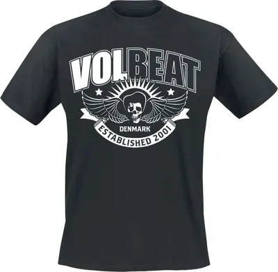 Produktbild von Volbeat T-Shirt Uni Skullwing Ribbon schwarz S