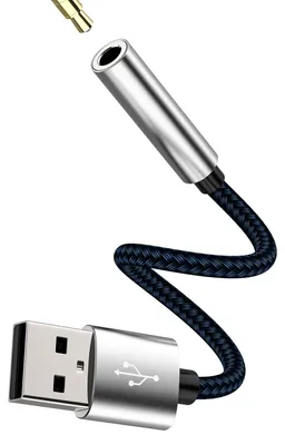 Zdjęcie produktu dla Adapter USB do gniazda słuchawkowego 3,5 mm, kabel audio, interfejs DAC, karta dźwiękowa