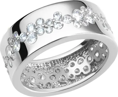 Produktbild von V Ring 925/- Sterling Silber weiß 017 (53,5) Zirkonia weiß 360272511