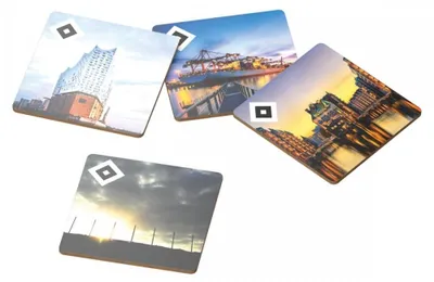 Kork-Untersetzer Set 4er-Pack runde Motiv-Untersetzer