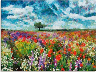 Produktbild von ARTland Leinwandbild Bunte Wiese Größe: 80x60 cm