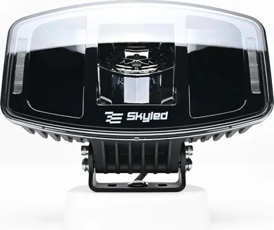 Produktbild von SKYLED Fernscheinwerfer LED Jumbo Amber, Lichtbalken Optik, 100W Zusatzscheinwerfer 12V 24V, Klassisches LKW-Design, Positionslicht Weiß/Orange, E-Prüfzeichen ECE R112 Ref. 37,5 (Ohne Blitzfunktion)