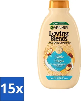 Produktbild von Garnier Loving Blends Reichhaltiges Argan Shampoo 300 ml - Vorteilspack - 15 Stücke