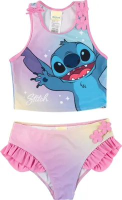 Produktbild von Disney Lilo & Stitch Tankini Badeanzug mit Rüschen für Mädchen - Kinder Zweiteiler Schwimmanzug Rosa 122-128