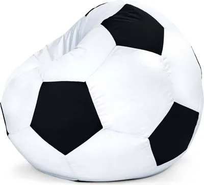 Produktbild von Green Bean® Fußball-Sitzsack 90cm mit 250 Liter EPS Perlen Füllung - ideal für Kinder & Erwachsene - Weiß/Schwarz
