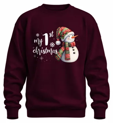 Imagen del producto de Mi primer Navidad. Suéter navideño uni, color burdeos, talla S