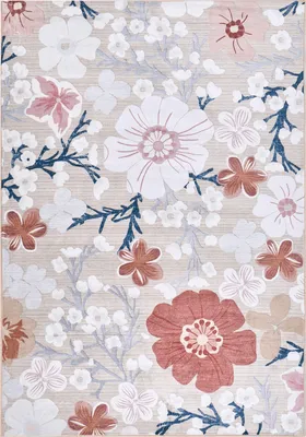 Zdjęcie produktu dla BELIANI Dywan wielokolorowy materiałowy 160 x 230 cm salon sypialnia kwiecisty motyw do ogrzewania podłogowego antypoślizgowy spód nowoczesny