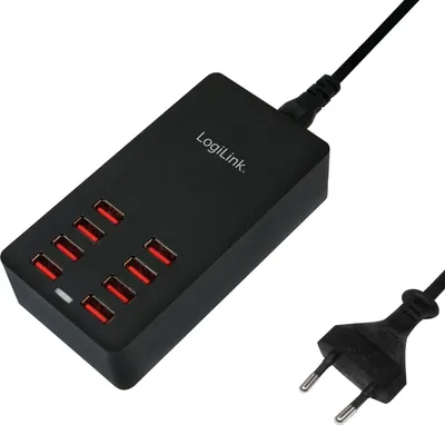Produktbild von Logilink USB Ladegerät 8 Port, 44W, schwarz