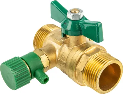 Produktbild von UNIWATER System Kugelhahn mit Entleerung und Flügelgriff 1439, DVGW beidseitig 3/4 Zoll AG (DN 15)