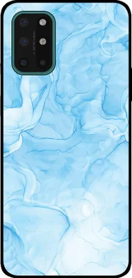 Immagine prodotto di Smartphonica Custodia per telefono adatta a OnePlus 8T con stampa in marmo - Custodia posteriore in TPU con design in marmo - Blu chiaro