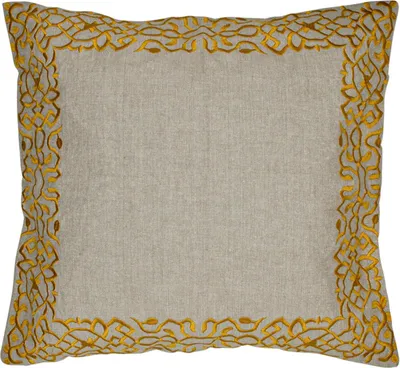 Imagen del producto de Funda de cojín estilo Marrakesh, tamaño 50x50 cm. Cojín decorativo de algodón bordado, ideal para decorar el salón, ya sea en el sillón o el sofá. Cojín decorativo "Frisia Gold", perfecto como cojín para sillas en el comedor