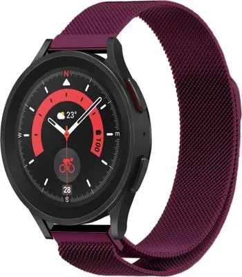 Produktbild von Strap-it Milanese Armband - Kompatibel mit Samsung Galaxy Watch 5 Pro Armband Edelstahl Armband mit Magnetverschluss - Ersatzarmband - Hochwertiges Material - für Samsung Galaxy Armband Lila