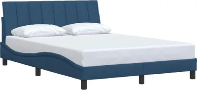 Produktbild von vidaXL Bettgestell ohne Matratze "Hanko" Blau 140x190 cm Stoff