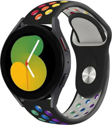 Produktbild von Strap-it Samsung Galaxy Watch 5 - 40mm Sportarmband (Schwarz/Bunt)