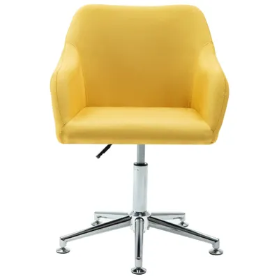 Image de vidaXL Chaise de salle à manger pivotante Tissu jaune