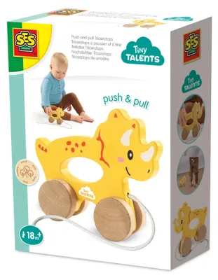 Image de SES CREATIVE Pousser et tirer 2 en 1 - Tricératops en bois 13203