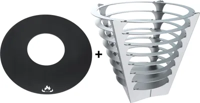 Produktbild von Feuertonne Feuerschale Feuerkorb Rund + Grillplatte Grillring Feuerplatte, Design:Circle & Grillring