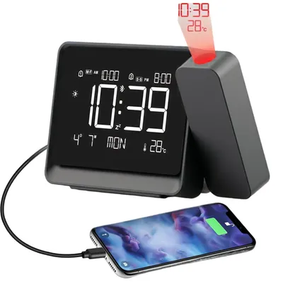 Produktbild von Projektionswecker Digital Wecker,Elektronische Uhr mit LED,Nachtlicht