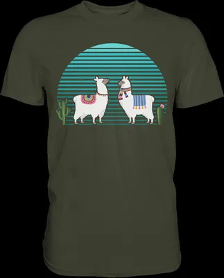 Produktbild von Lama Kaktus Shirt Sukkulenten Lamas – Urban Khaki / 3XL