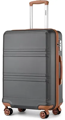 Produktbild von Trolley Reisekoffer M 55cm Grau/Braun ABS Hartschale TSA Schloss 36L