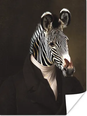Produktbild von MuchoWow® Poster Alte Meister - Zebra - Kunst 90x120 cm - Wohnzimmer