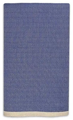 Imagen del producto de Manta de algodón Unyqoos® con diseño de cuadros y textura de diamantes, color azul lapislázuli, 190 x 300 cm, 100% algodón, ideal como manta grande para cama y sofá