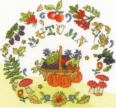 Produktbild von Bothy Threads "Herbstzeit" Kreuzstich-Set, XAL5, 24x24cm