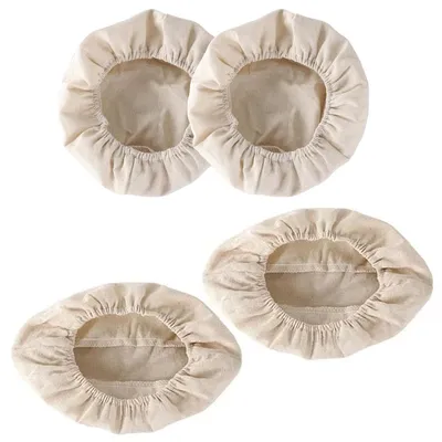 Produktbild von 4-teiliges Leinen-Brot-Gärkörbe-Set, Back-Leinen mit Gummizug, atmungsaktive Gärfolie, für Zuhause & Profi-Bäckerei (oval + rund)