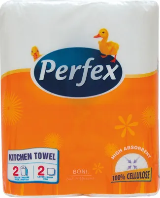Produktbild von Perfex Küchenrollenpapier 2 Rollen weiß 2lagig